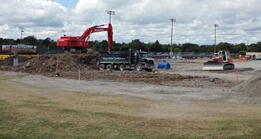 Work continues on site services for the new Richardson Stadium